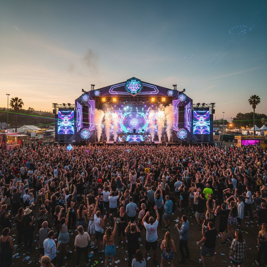 Personas disfrutando un show en vivo